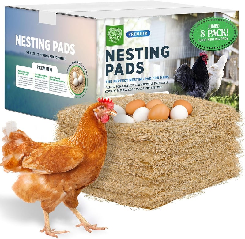 Small Pet Select - Chicken Nesting Pads (8-Pack), 13x13, for Hens, Fits Most Nesting Boxes, Chicken Coop Nest Liners - Image 1
